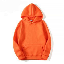 Orange Plain Hoodie